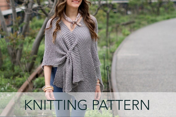 Knitting Pattern Beginner Easy Elegant Sophisticated Poncho Ruana Wrap Shawl Knit Garter Stitch Stone Ridge Ruana Pattern Knitting Pattern Beginner Easy Elegant Sophisticated Poncho Ruana Wrap Shawl Knit Garter Stitch Stone Ridge Ruana Pattern