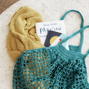Crochet Pattern // Net Bag Market Tote Grocery Mesh String // French ...