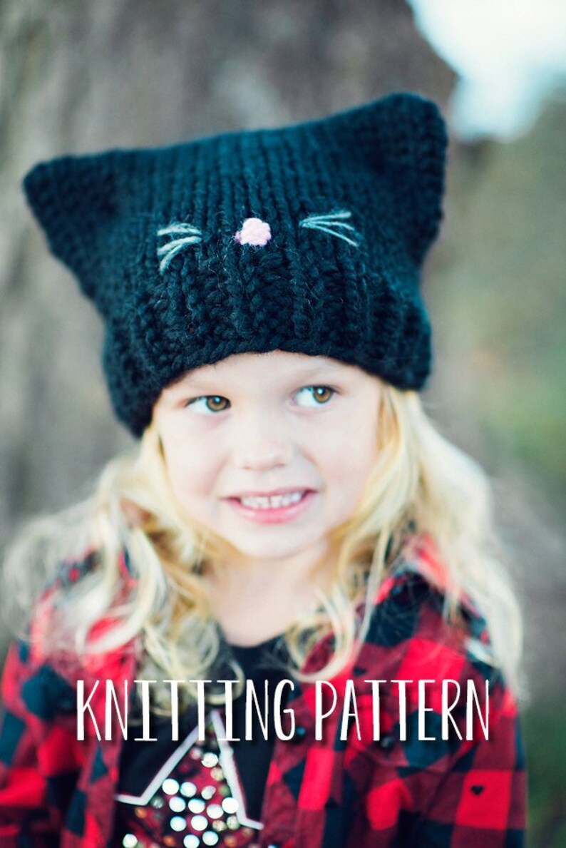 My Little Kitten Easy Knitting Pattern for Cat Hat Beanie Etsy