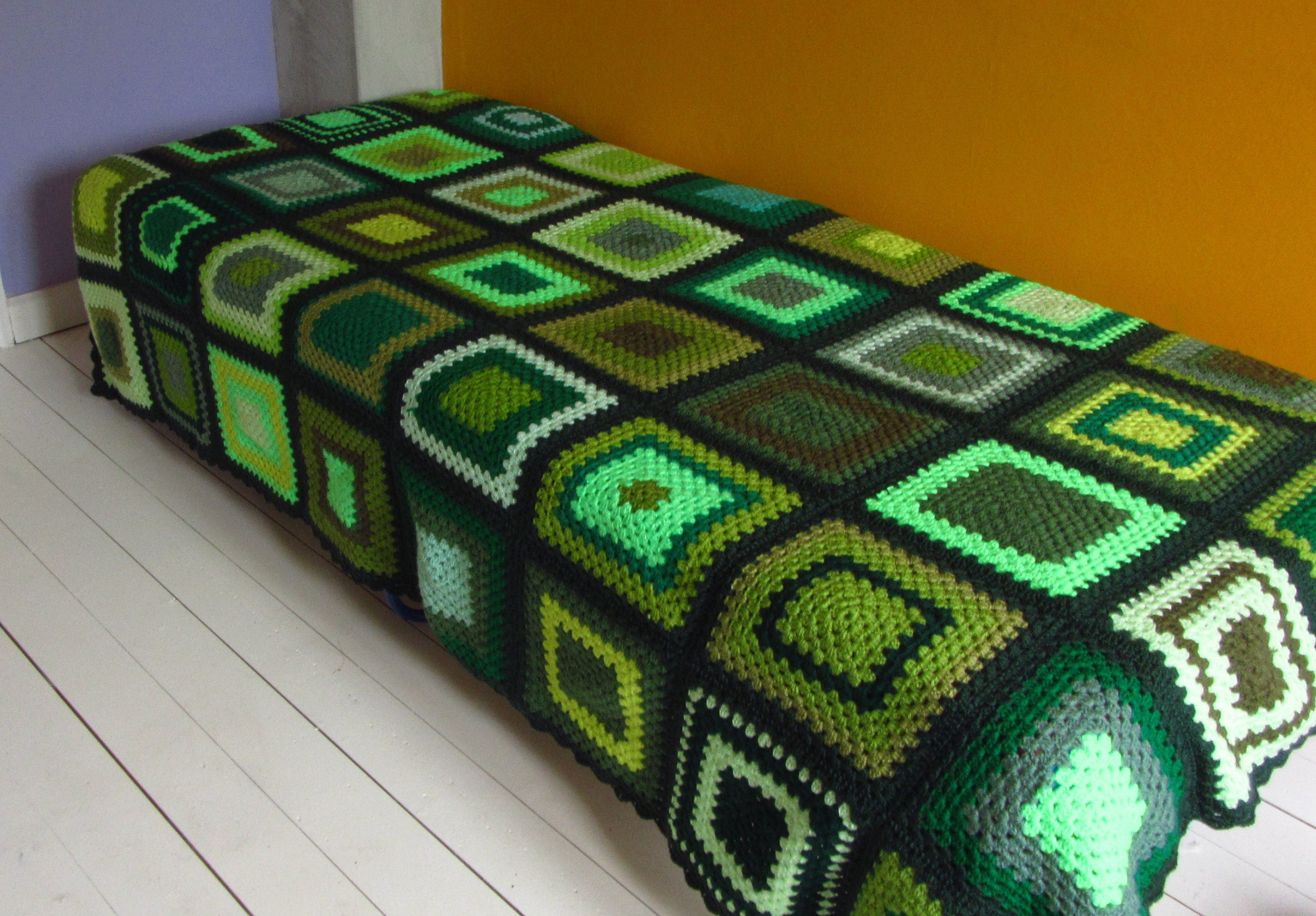 Bedspread Bed Cover Twin Bedspread Crochet Bedspread Green Etsy
