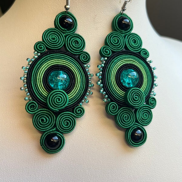 Große Soutache Ohrringe - Geschenk für Sie