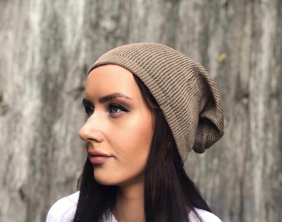 Women\'s Slouchy Ribbed Knit Hat - Brown Muryobao Women Thick Warm Winter Beanie Hat Slouchy Skully  main image 3