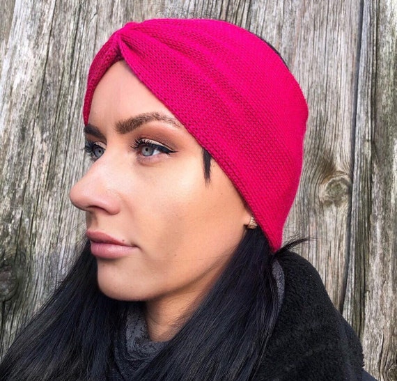 Rosa strick Turban Stirnband stricken Frauen Stirnband Stricken