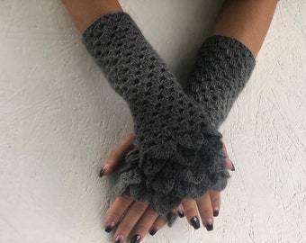 Guantes sin dedos/guantes largos para mujer/calentadores de brazos/accesorio negro
