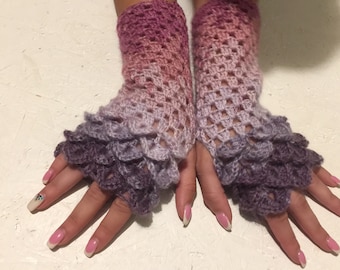 dragon scale gloves Fingerless  Gloves women fingerless gloves crochet women's gloves dragon scale women's Arm Warmers gift Accessory