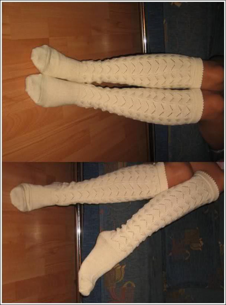 Women White Long Sock Women Sock L