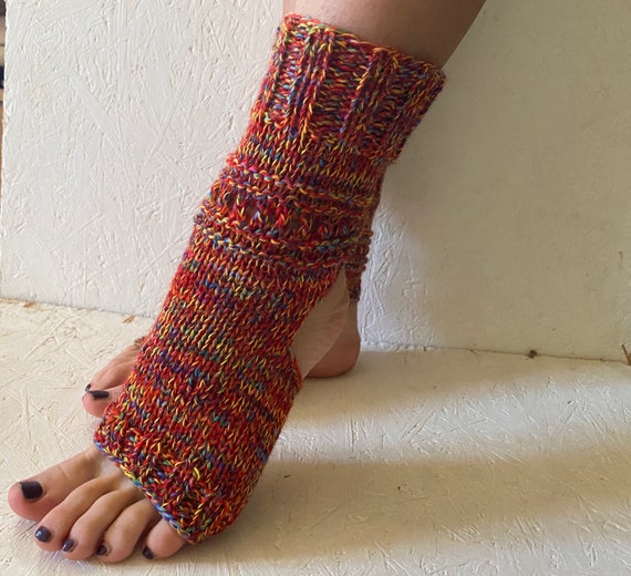 NEW Knit Red Rainbow Yoga Socks, Pedicire Socks, Pilates Socks