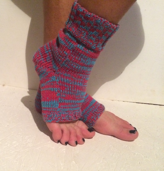 NEW Yoga Socks, Rainbow Pilates Socks, Knit Yoga Socks With Heel