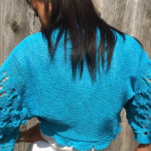 blue bridal bolero shrug lace shrug wedding bolero  jacket women bolero blue bolero wedding jacket knitting bridal shrug summer shrug