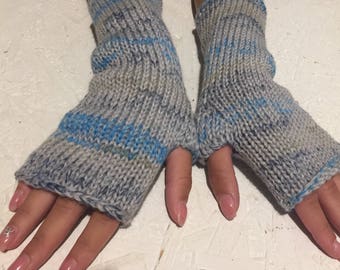 blue women gift gloves Fingerless gloves Mittens Long Arm Warmers Boho Glove Women Fingerless Wrist long arm warmers Ready to ship!