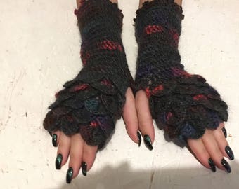 dragon gloves Arm Warmers Fingerless Gloves wristwarmer gloves, fingerless mittens,black gloves