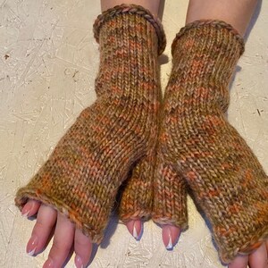 long Fingerless gloves, women wrist warmers, long arm warmers, knit warm mittens, winter rainbow gloves, gift for her