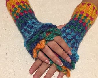 crochet women fingerless gloves, crochet Arm Warmers,   gift Accessory, Christmas gift, Ready to ship!