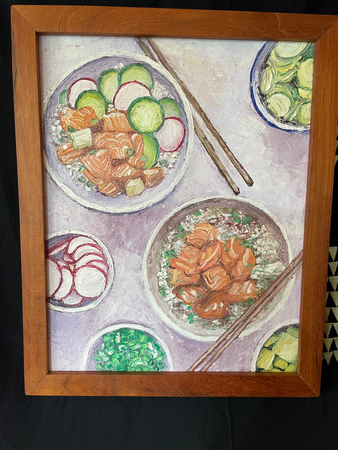 Poke Bowl Painting Hawaiian Art Etsy