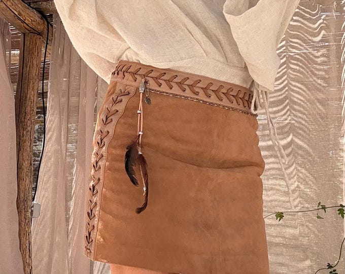 Featured listing image: Nomad Spirit suede leather skirt- size 38