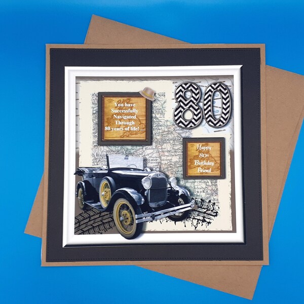 80th Birthday Card For Dad | Born In 1946 Facts Card For Dad, Daddy, Father | Dad 80th Card | 80 Year Old Card For Him | 80th Gift For Papa