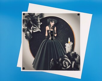 Gothic Birthday Card, 8x8inches, 20x20cms