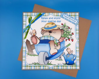 Funny Gardening Birthday Card, 8x8inches, 20x20cms