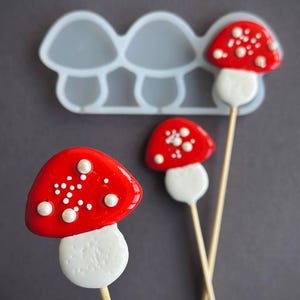 Silicone Mold Mushroom - lollipop mold - chocolate mold - candy mold - mold for bakers for party mold for Desserts DIY mold