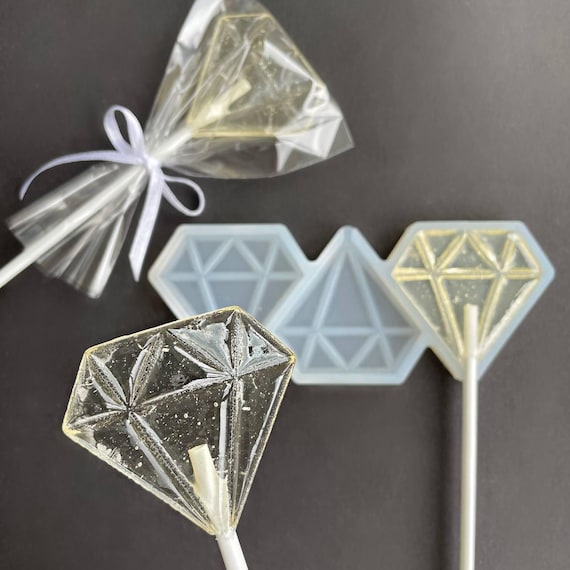 Crystal Lollipop Mold Silicone Candy Mould March 8 Womens Day Birthday Party Mold (5*4.5сm)