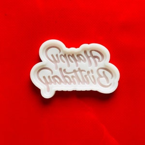 Siliconen mal &quot;Happy Birthday 02&quot; lolly schimmel school chocolade vorm
