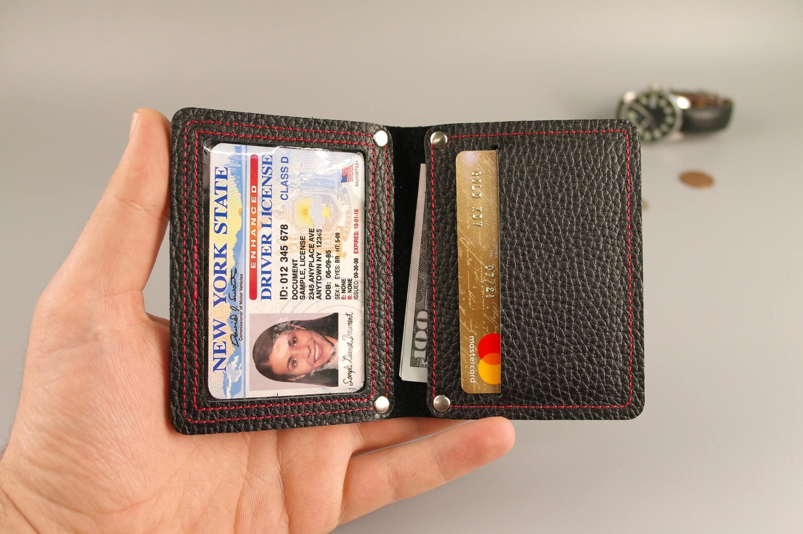 ID wallet PERSONALIZED card wallet Minimalist leather Etsy