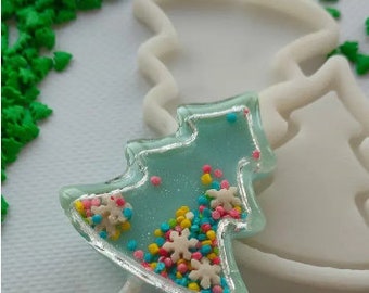 Silicone mold &quot;Christmas tree 04&quot; rattle shaker lollipop mold school chocolate mold