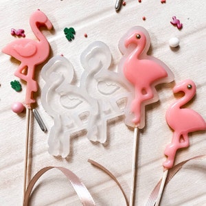 Siliconen mal &quot;Flamingo 02&quot; lollyvorm chocoladevorm