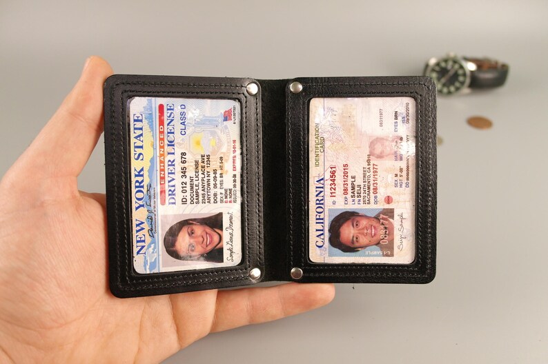 ID wallet PERSONALIZED card wallet Minimalist leather Etsy