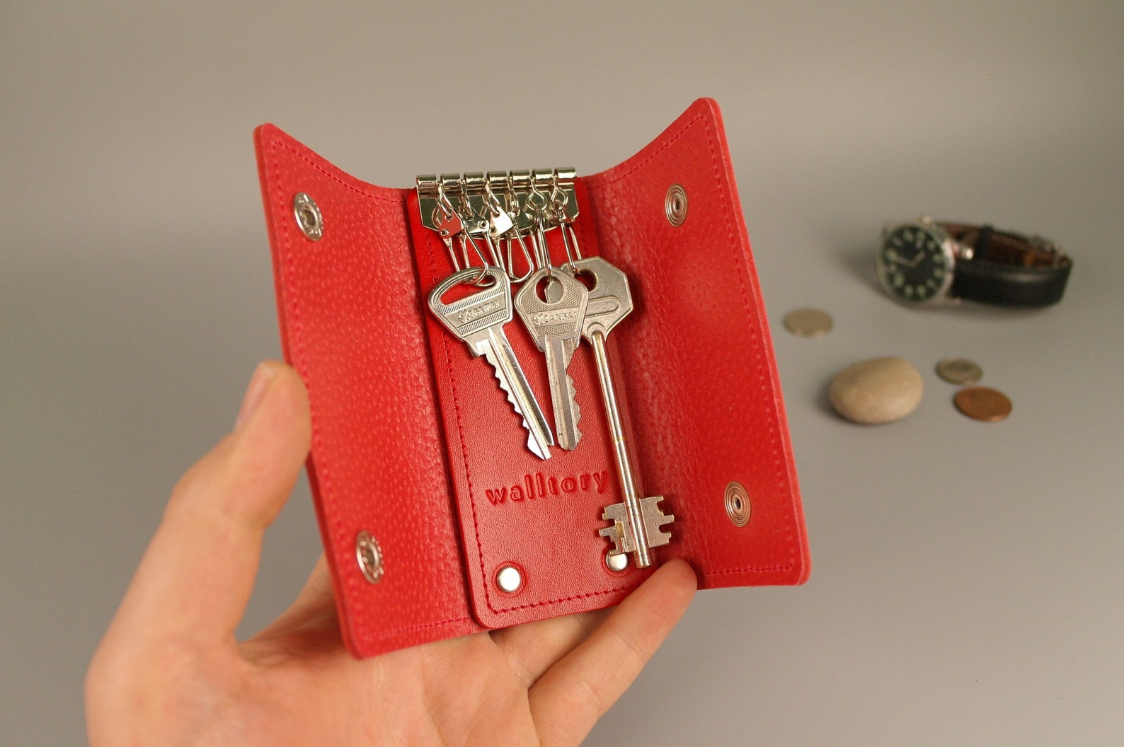 Leather Key Holder PERSONALIZED Leather Key Case Key Bag Etsy