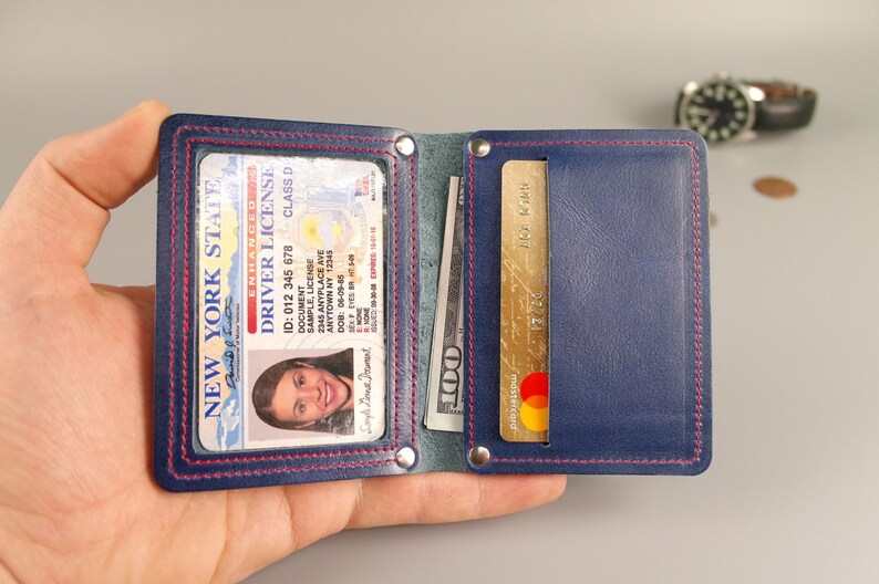 ID wallet PERSONALIZED card wallet Minimalist leather Etsy