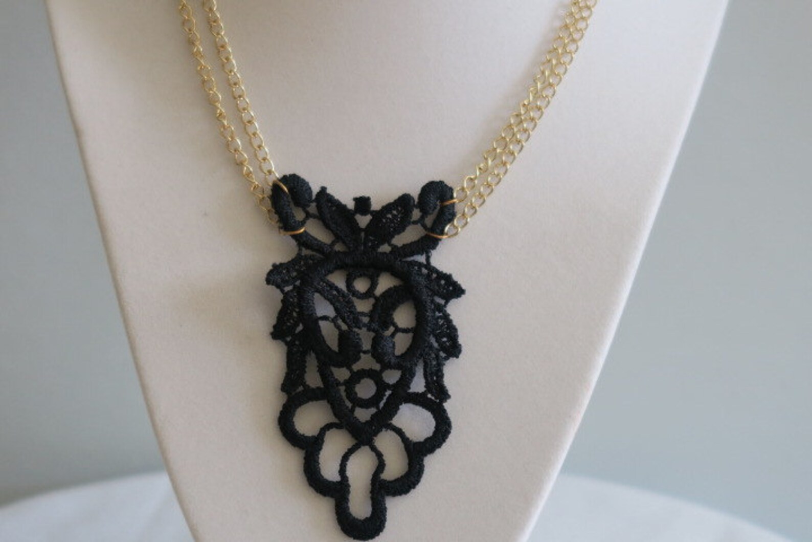 Necklace With Lace Pendant. Etsy