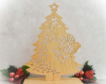 Wooden Christmas Tree Dove of Peace