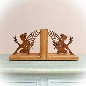 Wooden Fairy Bookends