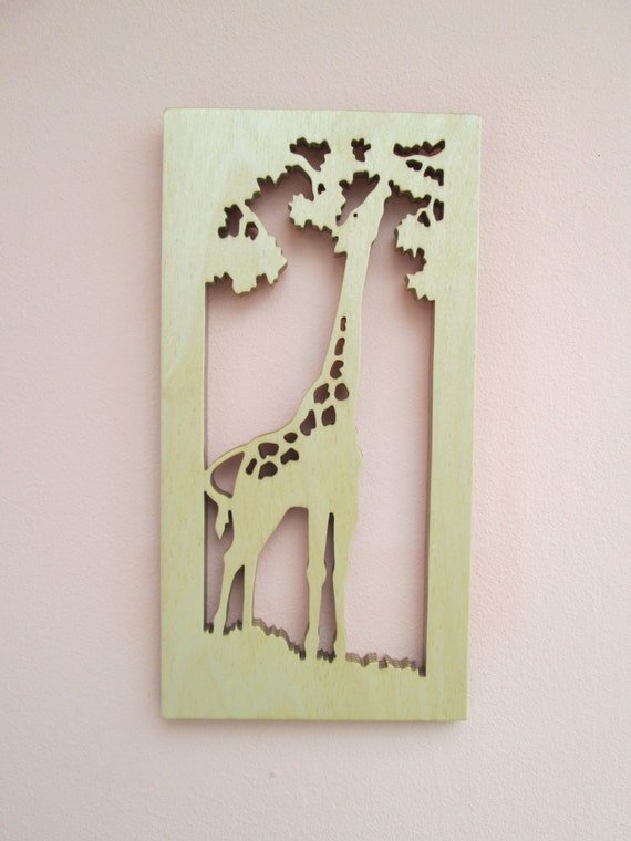 Wooden Giraffe Wall Art Home Decor Handmade Housewarming Image 0