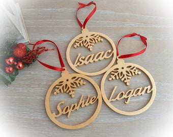 Personalised Wooden Snowflake Christmas Ornament