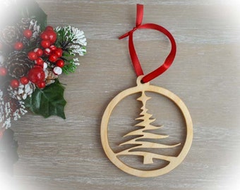 Wooden Christmas tree hanging decoration modern tree