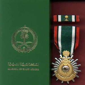 Erster Golfkrieg-Irak-Krieg Wüstensturm Wüstenschild Medaille mit Etui & Ribbon Bar