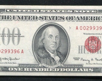 Vietnamoorlog tijdperk 1966 Amerikaanse 100 dollar bankbiljet geld vintage valuta met Benjamin Franklin