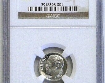 1964 10 Cent Roosevelt Dime Silver Coin Graded