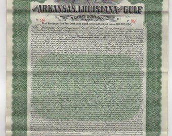 1907 Louisiana &arkansas railway company bond valuta geld