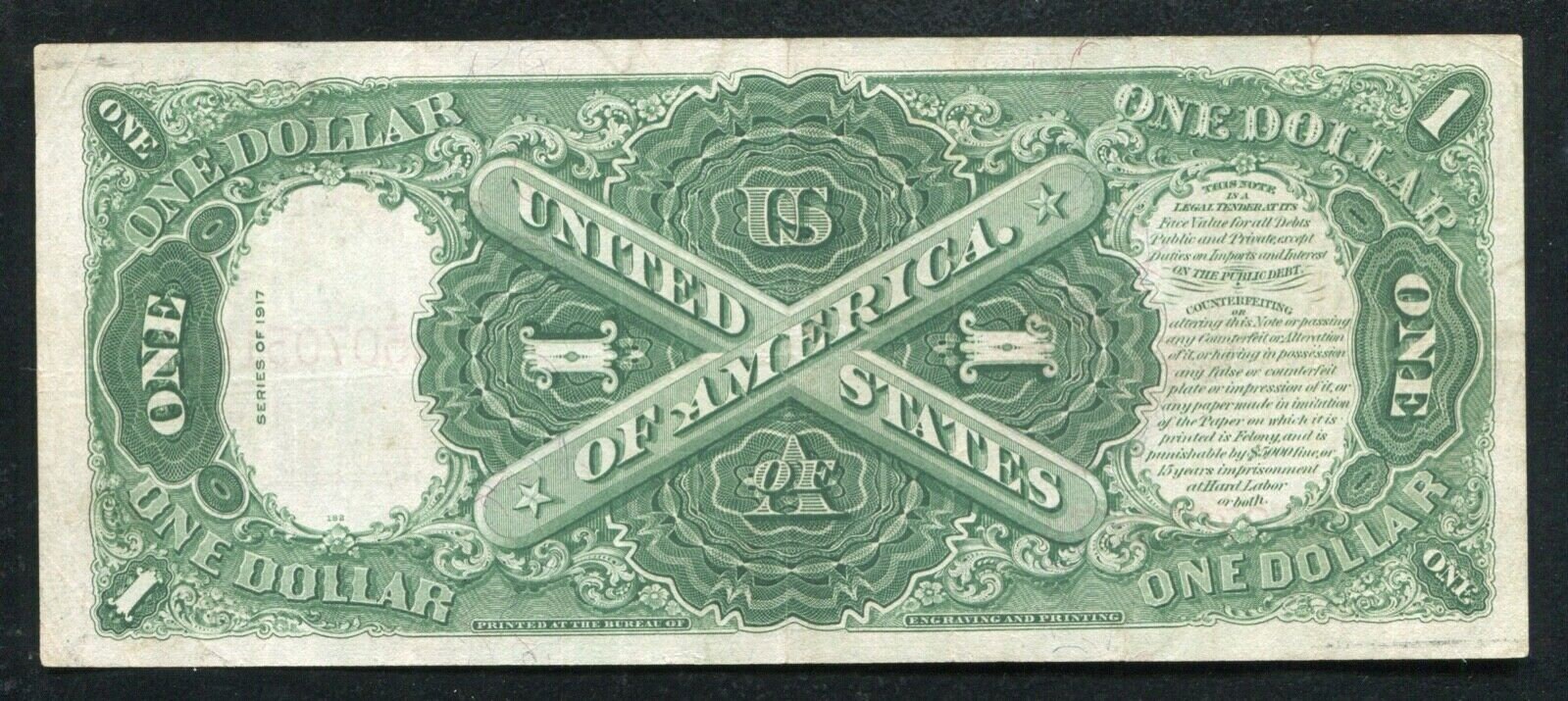 Billete de un dólar de 1917 Washington Nota Moneda Etsy
