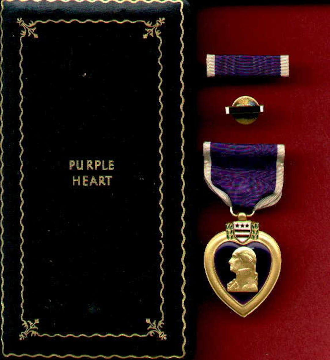 【国内正規総代理店アイテム】 WW2 WWII Etsy - Case and Number Serial With Medal Heart Purple 個人装備