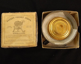 1860s-1870s Antique Indian War Era Pocket Stove with Original Box