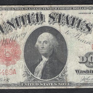 1917 US One Dollar Bill Note Currency Money with George Washington
