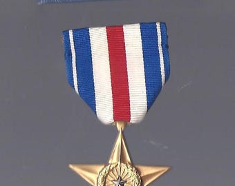 米軍勲章 Silver Star② WWII WW2 US Silver Star Military Award Medal With Serial