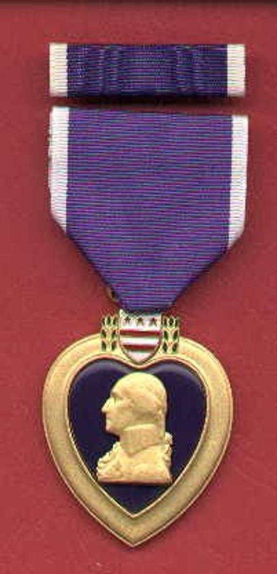 US Purple Heart Medal with Ribbon Bar Etsy