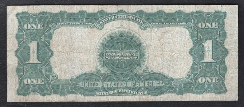1899 US One Dollar Bill Silver Certificate Antique Money Note Currency image 2
