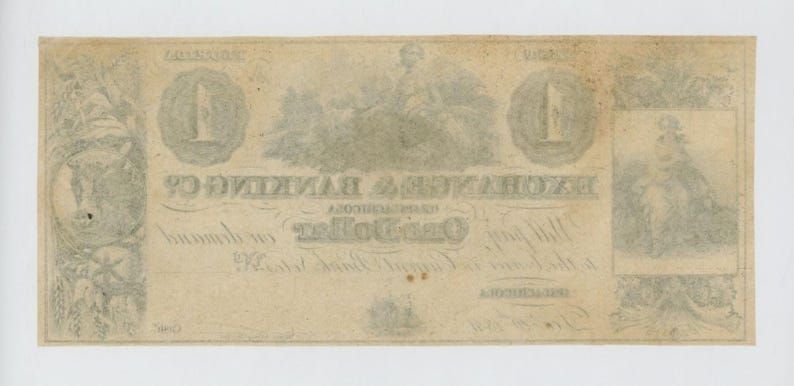 1841 One Dollar Florida Banking Company Note Money Currency image 2