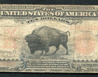 1901 Amerikaanse 10 dollar bizon wettig betaalmiddel bankbiljetgeldvaluta